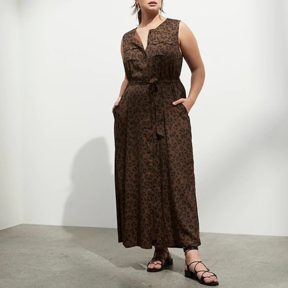 Banana Republic Utility Maxi Shirtdress - Giraffe Print